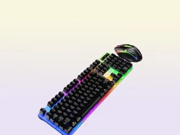 Tastiera tastiera tastiera tastiera per tastiera arcobaleno T6 tastiera meccanica a LED Rainbow 104 DPI Taste meccaniche Gaming per computer portatile EPACKET9308768