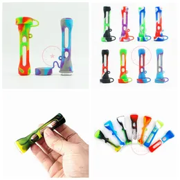 New Style More Colorful Silicone Glass Hand Pipes Filter Herb Tobacco Smoking Bowl Cigarette Holder Tube Innovative Removable Protecting Skin Handle Mouthpiece