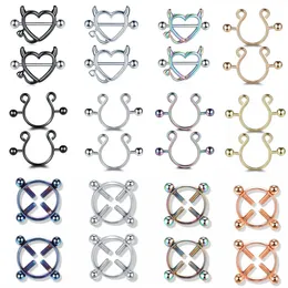 1Pair Stianless Steel Nipple Rings Piercing smycken grossistkvinnor Sexiga klipp Ringklämmor genomborrade kropp 240407