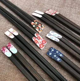 Японский стиль натуральный деревянный палочки для палочек на вишни цветочниц, ресторан, детские палочки суши, лучший подарок для семьи 4594236