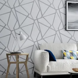 Tapety szara geometryczna tapeta do salonu sypialnia szara biała wzorzyste wzorzyste nowoczesne design tapet rolka wystrój domu naklejki