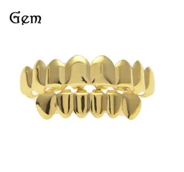 Hip Hop Gold Teeth Grillz أعلى الشوايات السفلية الأسنان أسنان الفم البانك Cosplay Party tooth Rapper المجوهرات هدية Xhyt100184152049810413