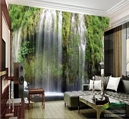 3D stereoskopisk tapet Europeisk romerska vattenfallslandskaps -tv -bakgrund vardagsrum 3D Wallpaper7001447