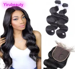 Bundle peruviani Virgin Hair 2 con sei per sei chiusura in pizzo Extensions Human Hair Extensions Body Wave 6x6 Closure 2 Bundles7526467