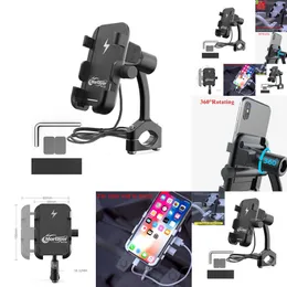 Новый Smoyng алюминиевый сплав с сплава мотоциклевой велосипедный держатель телефона GPS Поддержка склада Crackct Clip Moto Mirro Mount Mount для Xiaomi iPhone