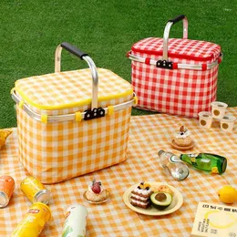 Torby do przechowywania koszyk piknikowy Travel Camping Bage torebka spożywcza wewnętrznych kieszeni odpornych na szczelność i izolowane składanie