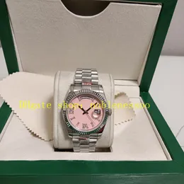 27 Style 904L unisex z papierami do pudełka zegarek 36 mm data kobiet męskie 128239 Opal Pink Kamienne Diamenty Wybór 128238 Stalowa stalowa bransoletka Everose Everose Automatyczne zegarki