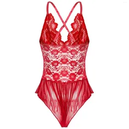 Bras Sets Women's Sexy Lace Underwear European And American Ladies Onesie Perspective Pajamas