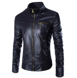 완전히 새로운 PU 가죽 자켓 남자 Blouson Moto Cuir Mens 바람 방전 오토바이 바이커 재킷 Jaqueta de Couro Veste Cuir Homme Y03558575