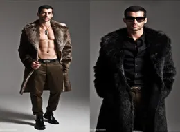 Whole Men Peur Coat Winter Faux Fur Wear em ambos os lados, masculino, punk parka jaquetas de couro completo sobretacas de peles longo363454