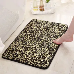 Badmattor Gold Leopard Print Mat Memor Memory Foam Slow Rebound Badrum Vintage Dekorativ golvinmatning Dörr