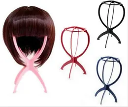 Displayhållare Wig Stand Tool Portable Folding Plastic Stable Drable Wig Hair Hat Cap Holder Stand Display Tool Wig Stand1105046