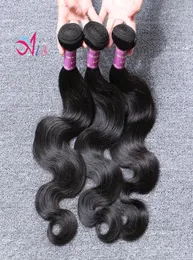 Окрашенные отбеливаемые 6A -пакеты для волос Перуанские бразильские индийские камбоджийские плетения человеческие волосы Натуральная черная Color4570891