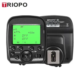 Väskor Triopo G1 2.4G Wireless Flash Trigger Dual TTL Transmission med LCD -display 16 -kanaler för Canon Nikon Series Camera Speedlite