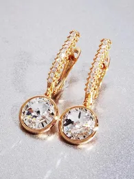 Stud Earrings 11.11 Trendy Clip With Round Design Pendant For Women Party Jewelry Crystals From Austria Hanging Bijoux Gift