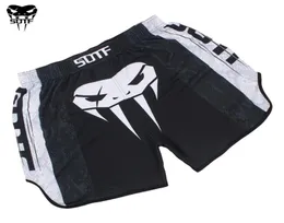 SOTF MMA Black Snake Głowa Elastyczna Ruch Fighting MMA Shorts Tiger Muay Thai Bokserski Sanda Kickboxing Ubranie MMA 2205112073141