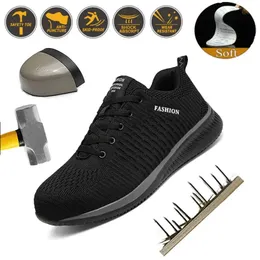 İş Sporları Çelik Toe Cap Mens Güvenlik Ayakkabıları Anti-Pikişli Su Geçirmez İş Ayakkabıları Moda Yıkılmaz Açık Mekan Ayakkabıları 240409
