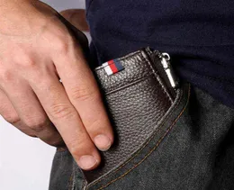 Mens äkta läder plånböcker 2021 RFID Walletts Luxury Design Card Bolder Business Classic Key Mynt Clutch Zipper Pocket Bags G1103038681