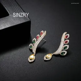 Brincos de balanço Sinzry exclusivo Criativo Cubic Zircon Asa de gotas aquáticas Shinning for Women