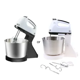 Mixers EU Plug Electric Food Mixer 7 Hastigheter Justerbar deg Blender Egg Beater Cream Automatisk Mixing Desktop Visp för hemmet