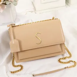 yslbags ls الحذاء مرآة الجودة Sier Gold Chain Sunset Bags 7a Designer Womens Mens Envelope Puffe 159