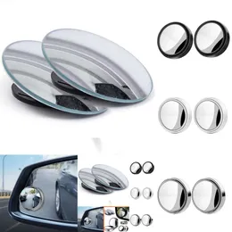 2024 2024 2Pcs Round Frame Convex Blind Spot Mirror Safety Driving Wide-Angle 360 Degree Adjustable Clear Rearview Mirror Car Accessories