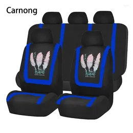 Autositzabdeckungen Carnong Auto Vechile Universal Cute Feather Geschenk Full Set Pink Red Blue Black 5 Seats Protektor Inneres Accessoires