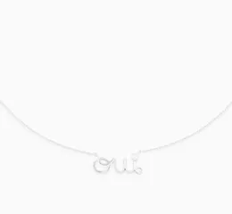 Fahmi oui -serien romantisk fransk quotouiquot halsband S925 silver pläterat 18k guld på franska är betydelsen av ido quoti am w4841149