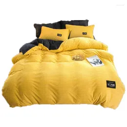 Bedding conjuntos de cama Têxtil fofa 4pcs folhas de inverno quentes tecidos travesseiros de algodão sólidos decoração de qualidade e5