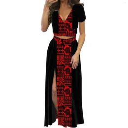 Party Dresses Polynesia Hawaiian Style Print Clothes Elegance Woman Polynesian Summer Fashion Dress Breast Wrap Sexy Beach