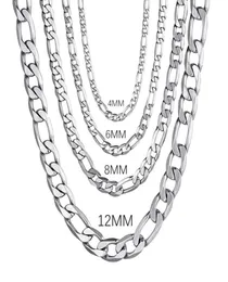 Kedjor Men39S 925 Sterling Silver 4mm6mm8mm12mm Curb Cuban Chain Halsband 1630 tum för man kvinnor mode smycken high end 6421765