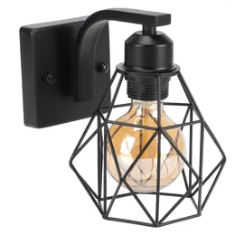 Wall Lamp Vintage American E27 Cage Lamps Lampshade Iron Lights Bedroom Bar Sconce Retro Indoor Bedside Lampade Da Parete