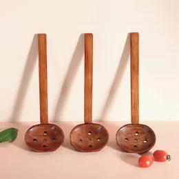 Löffel Nature langlebige Langgang Japaner Stil Holzgeschirr Suppe Löffel geschlitzte Küche Utensil Werkzeug Ramen Ramen