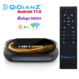 ボックスHK1 RBOX X4S 100M TV BOX ANDROID 11 AMLOGIC S905X4デュアルWIFI AV1サポート4K Google Voiceアシスタントメディアプレーヤー