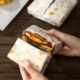Denunda descartável 50 lençóis sanduíches embalagens de papel de graxa embalagens de pão à prova de graxa