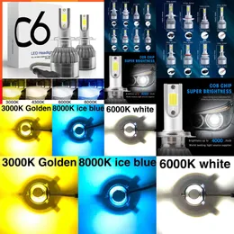 2024 2024 2X H7 LED H11 H4 HI/LO H1 H3 H8 HB1 HB3 HB4 HB5 HIR2 H13 H27 9005 9006 Bilstrålkastare 3000K 6000K 8000K COB C6 CAR LIGHT