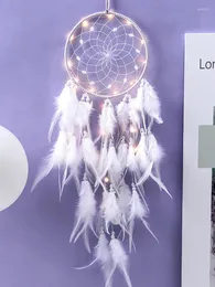 Figurine decorative Dream Catcher White Feather Wind Chime Girl Girl Camera Camera da letto Wall Ornaments Ornaments Birthday Festival Home Home