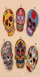8P-21 Multicolor 3D Embroidered Iron on Patch Christmas Party Cartoic Patches Skull Skull on Patch for Garment Accessories6193487