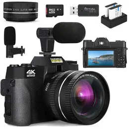 Komery Compact Digital Pography Camera 4K WiFi Web Web Ving vlog Recorder 48MP Camcorder 3 Flip Screen 240407