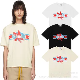 MEICHAO HIGH STREETRH EAGLEプリントピュアコットンカジュアルルーズメンズアンドレディース同じ半袖Tシャツ