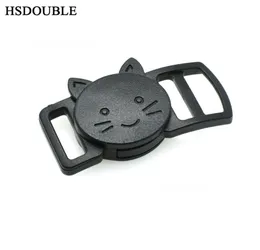 50PCSLOT 38QUOT10MMプラスチック製の湾曲したCathead Safty Breakaway Black Cat Collar Paracord Webbing Apparel Accessories3427614