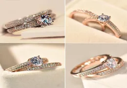 Luxus Sona CZ Diamond Engagement Ringe Set 925 Sterling Silver Ring for Women Band Eheringe Versprechen Brautschmuck Szie 4124939788