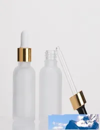 Leere frostierte klare 30 ml Glasflaschen -Tropfen mit goldenen silberschwarzen Deckel und Auge für ätherische Öl E Flüssigkeit LX1380 FACTORY 3800169