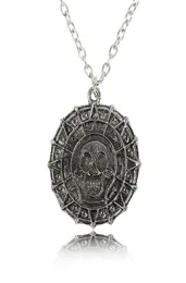 Jóias de filmes Piratas Colar Vintage Bronze Silver Designer Skull Moeda Pingente Colar Men Lóteses Presentes Party Friendship Gift8416391