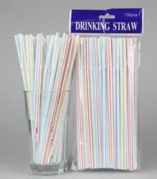 100 pcsbag cannucce di bere in plastica usa e getta 20805 cm Multicolore Bendy Drink Straw per feste per bar, ristorante Club Pub9611335