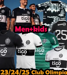 23/24/25 Club Olimpia 120th Asuncion Męskie koszulki piłkarskie 2024 2025 R.Tiz W.Gonzalez D.Gonzalez S.otalvaro Lhome White Away Black 3. zielona koszulka piłkarska koszulka koszulka piłkarska Jersey Top