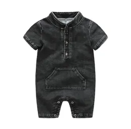 キッズデザイナー服女の子の男の子ロンパーIns幼児幼児デニムジャンプスーツ2019サマーブティックベビークライミング衣類6754334