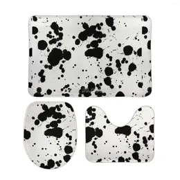 Badmatten Dalmatian Spots 3pcs Badezimmer Set Anti Slip Teppich Toilette Teppich für Wohnkultur Druckmatte süßes Pat