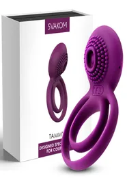 Svakom Tammy Ring Penis Vibratore Silicone Doppio anelli per palline di cazzo Cockring di silicone per coppie giocattoli sessuali adulti per Men1148645