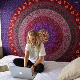 Taquestres de tapeçaria impressa Mandala Macrame parede pendurada boho colaboradilho yoga manta cobertor de cama de pano tapiz pared